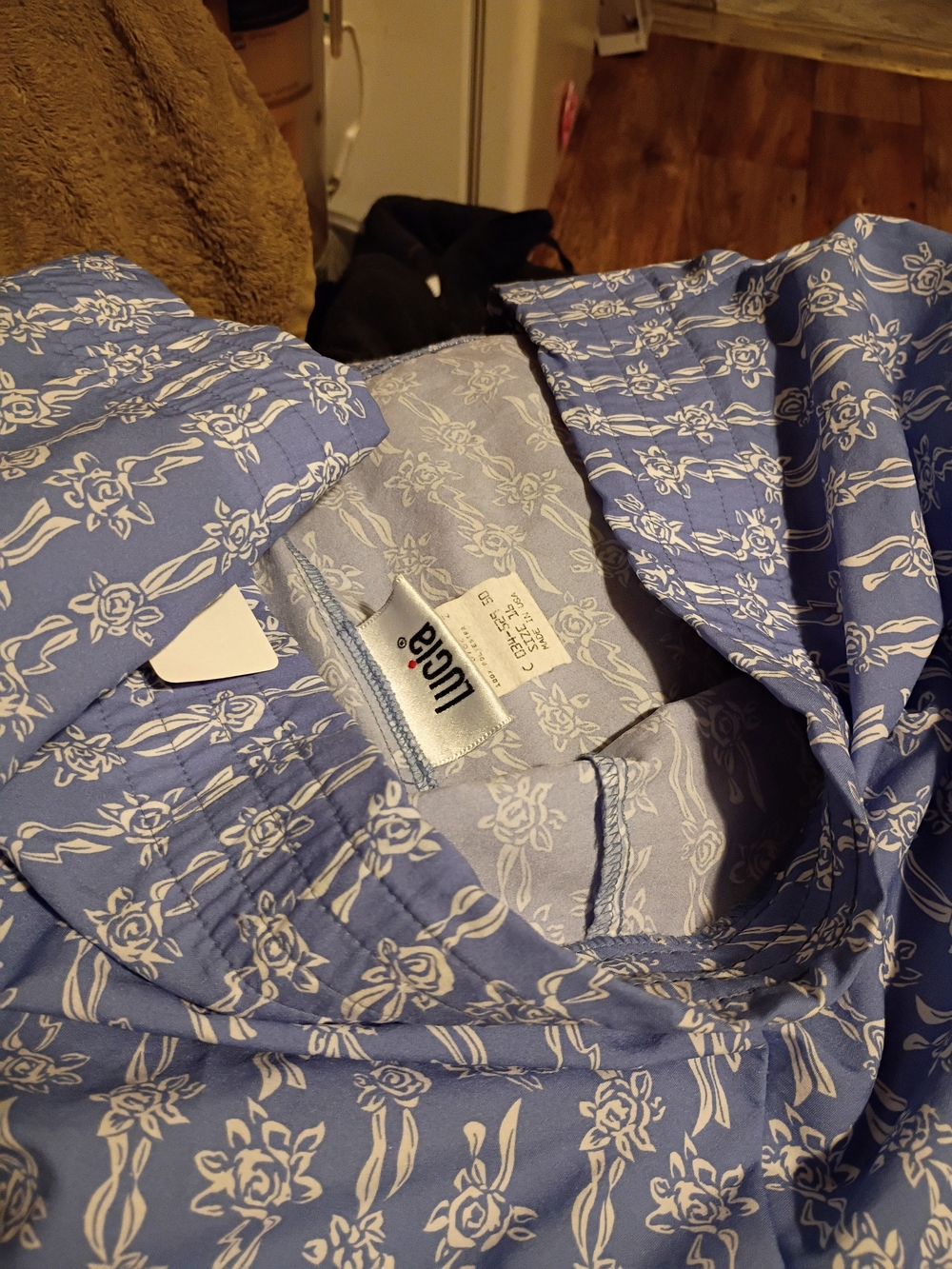 LuLaRoe Blue Floral Button-Up Top